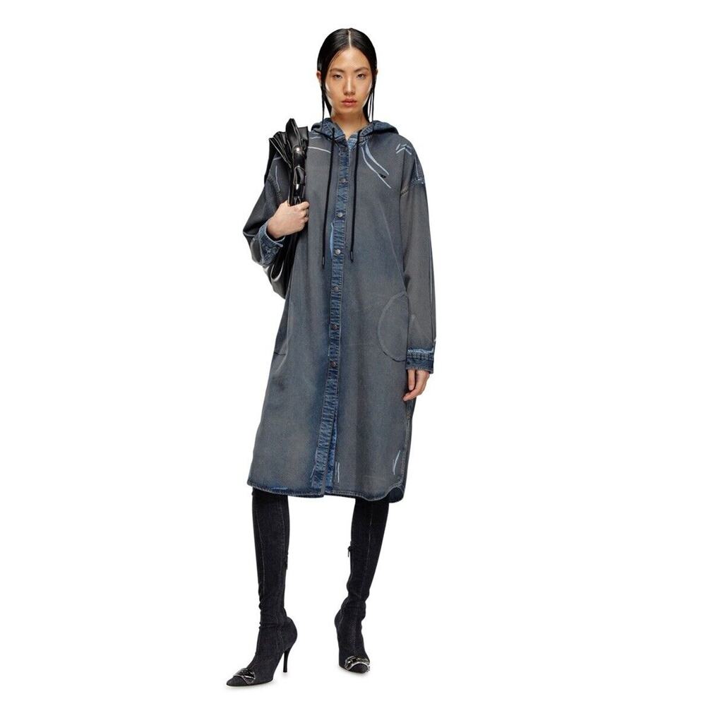 Authentic Women's De-Dalis-Hood-S Diesel Jean Dress MSRP $650 NWT Size Medium